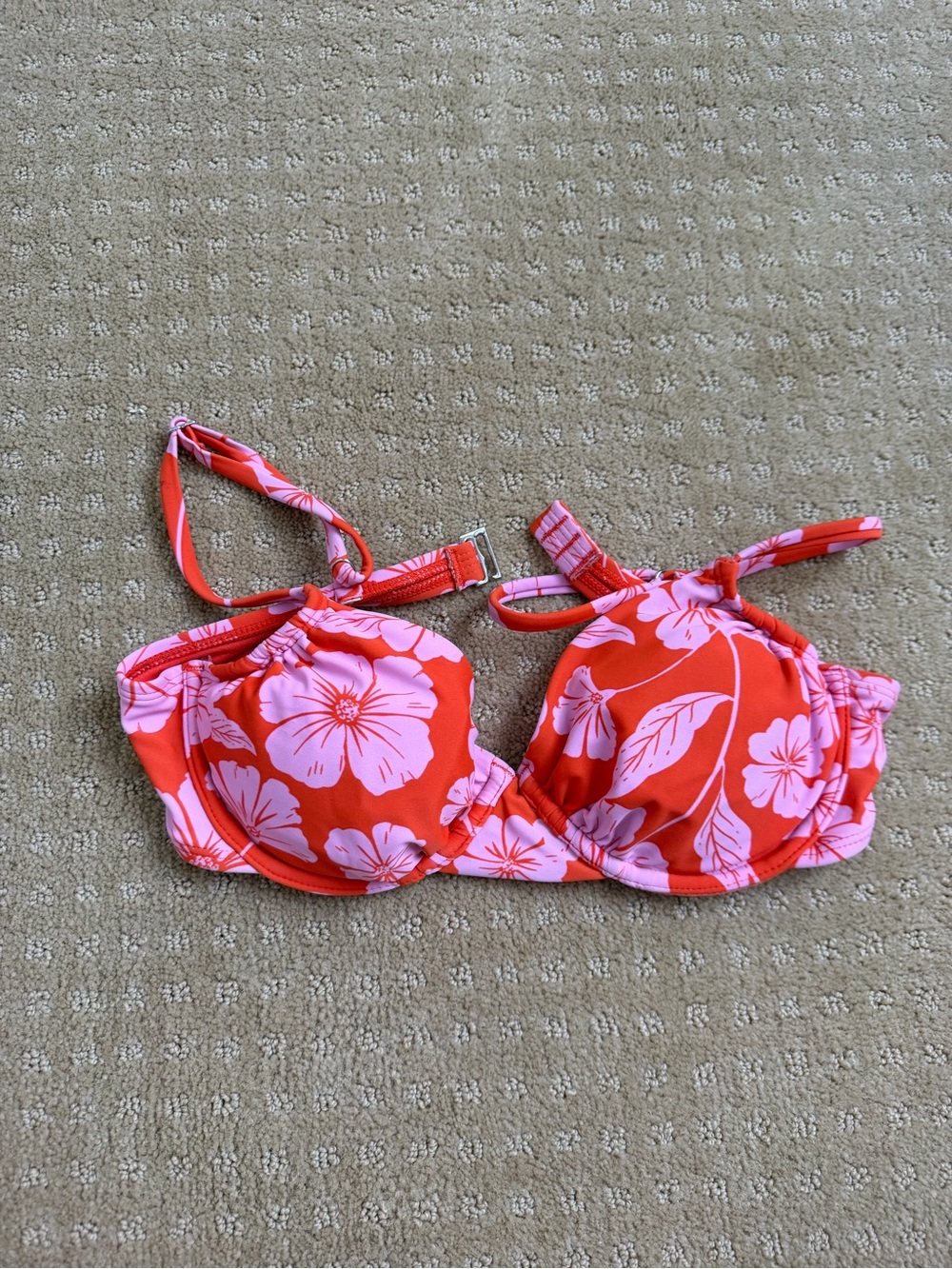 wild fable Red and Pink Floral Kids Bikini Top